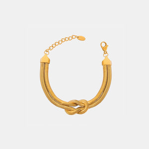 Gold / One Size Titanium Steel Knot Bracelet