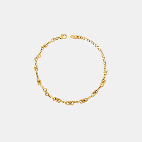 Gold / One Size Titanium Steel Link Chain Bracelet