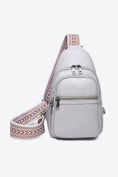 Gray Dawn / One Size It's Your Time PU Leather Sling Bag