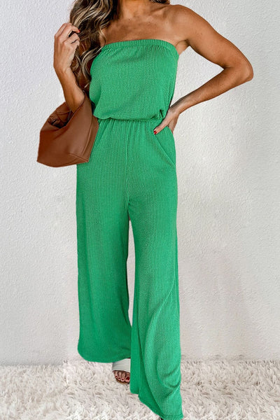 Green / S Tube Wide Leg Jumpsuit