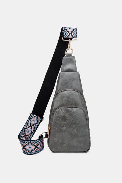 Heather Gray / One Size PU Leather Sling Bag