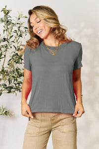 Heather Gray / S Basic Bae Full Size Round Neck Short Sleeve T-Shirt