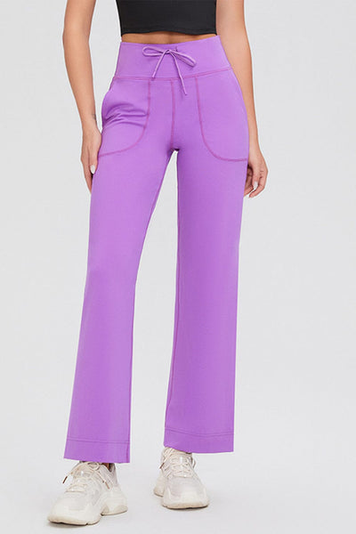 Heliotrope Purple / S Basic Bae Full Size Drawstring High Waist Pants with Pockets