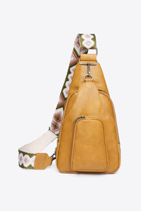 Honey / One Size Take A Trip PU Leather Sling Bag