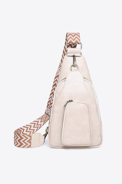 Ivory / One Size Take A Trip PU Leather Sling Bag