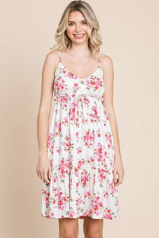 Ivory / S Culture Code Full Size Floral Frill Cami Dress