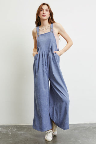 Lake Blue / S HEYSON Full Size Wide Leg Overalls with Pockets