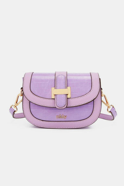 Lavender / One Size Nicole Lee USA Croc Embossed Crossbody Bag