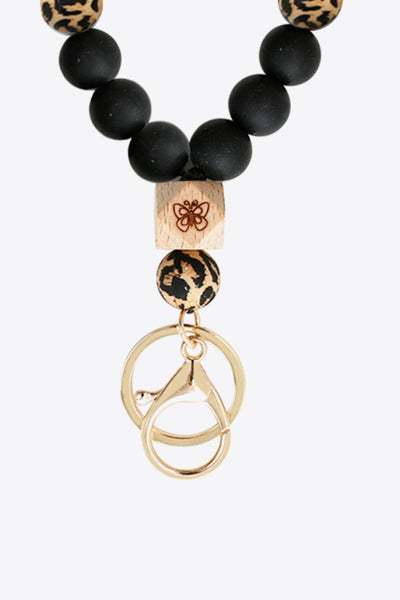Leopard / One Size 3-Pack Bead Wristlet Key Chain