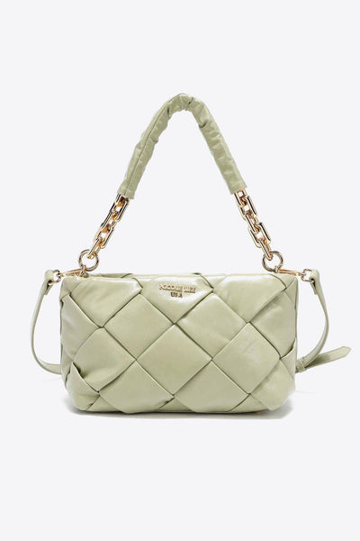 Light Green / One Size Nicole Lee USA Cassette Woven Satchel Crossbody Bag