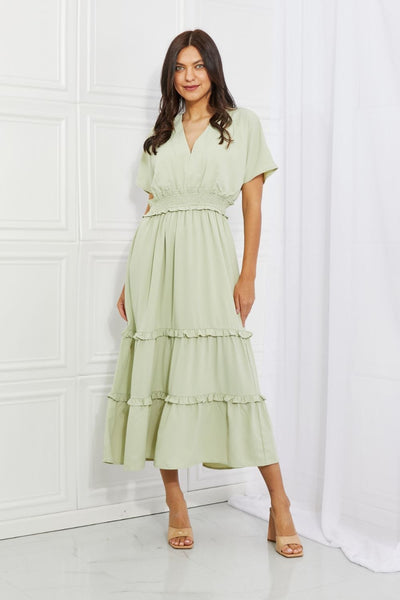 Light Green / S HEYSON Sweet Talk Kimono Sleeve Maxi Dress in Honeydew