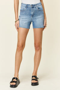 Light / S Judy Blue Full Size High Waist Rhinestone Decor Denim Shorts