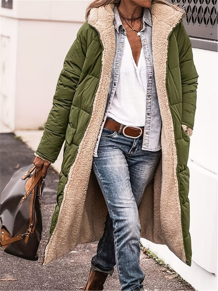 Matcha Green / S Full Size Zip Up Sherpa Hooded Coat