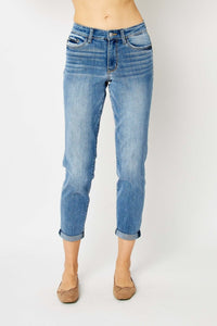 Medium / 0(24) Judy Blue Full Size Cuffed Hem Slim Jeans