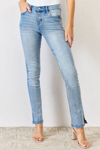 Medium / 1(24) Kancan Full Size Mid Rise Y2K Slit Bootcut Jeans
