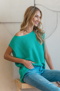 MINT / S Sew In Love Ribbed Round Neck Sweater Vest