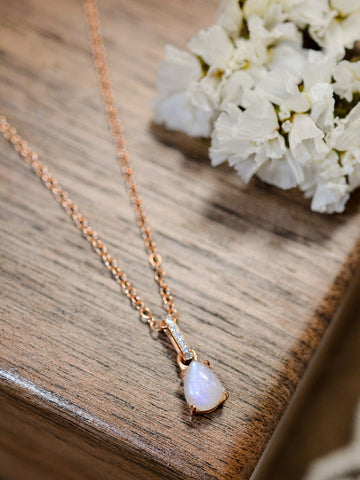 Moonstone / One Size Moonstone Teardrop Pendant Necklace