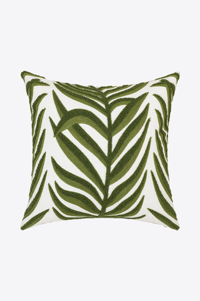 Moss / One Size Embroidered Square Decorative Throw Pillow Case
