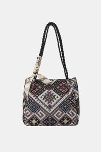 Multicolor / One Size Braided Strap Polyester Tote Bag