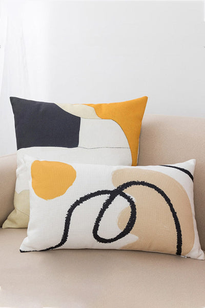 Mustard/Beige / One Size 2-Pack Decorative Throw Pillow Cases