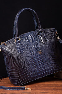 Navy / One Size PU Leather Handbag