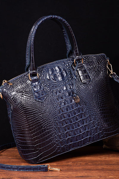 Navy / One Size PU Leather Handbag