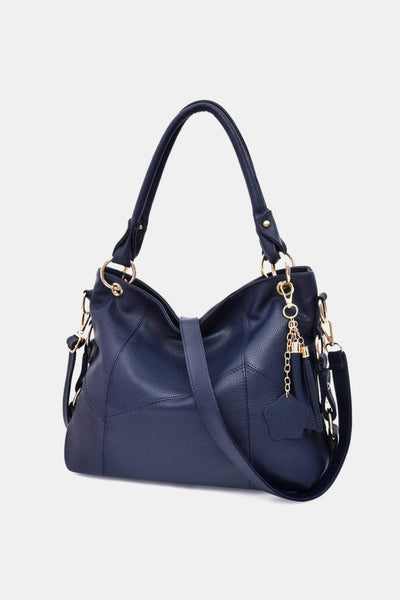 Navy / One Size PU Leather Tote Bag