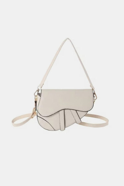 Off White / One Size Zenana Zenana Crossbody Saddle Bag