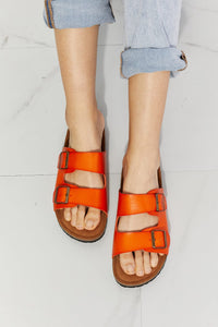 Orange / 6 Feeling Alive Double Banded Slide Sandals in Orange