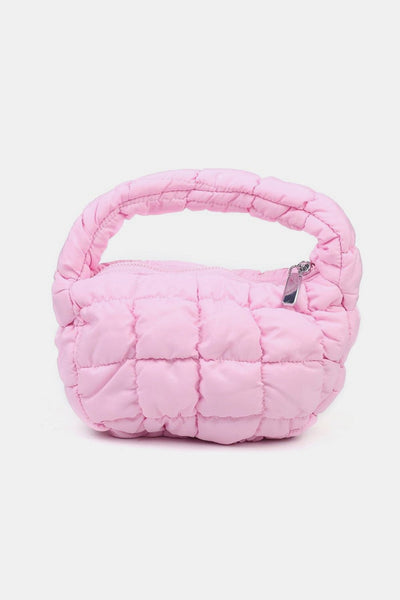 Pink / One Size Zenana Quilted Micro Puffy Handbag