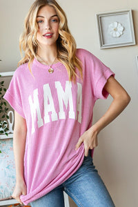 Pink / S Heimish Full Size Letter Graphic Short Sleeve T-Shirt