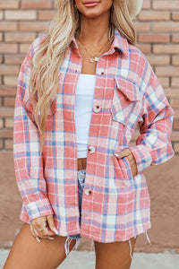 Plaid / S Plaid Button Up Long Sleeve Shacket