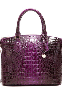 Plum / One Size PU Leather Handbag