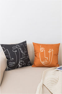 Pumpkin/Black / One Size 2-Pack Decorative Throw Pillow Cases
