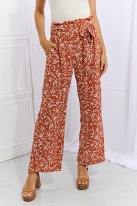Red Orange / S Right Angle Geometric Printed Pants in Red Orange
