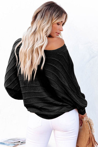 Round Neck Long Sleeve Knit Top