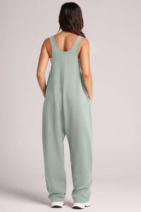 Sage / S Lovelet Wide Strap Jumpsuit with Pockets