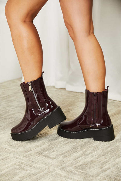 Side Zip Platform Boots