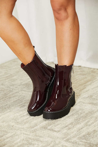 Side Zip Platform Boots