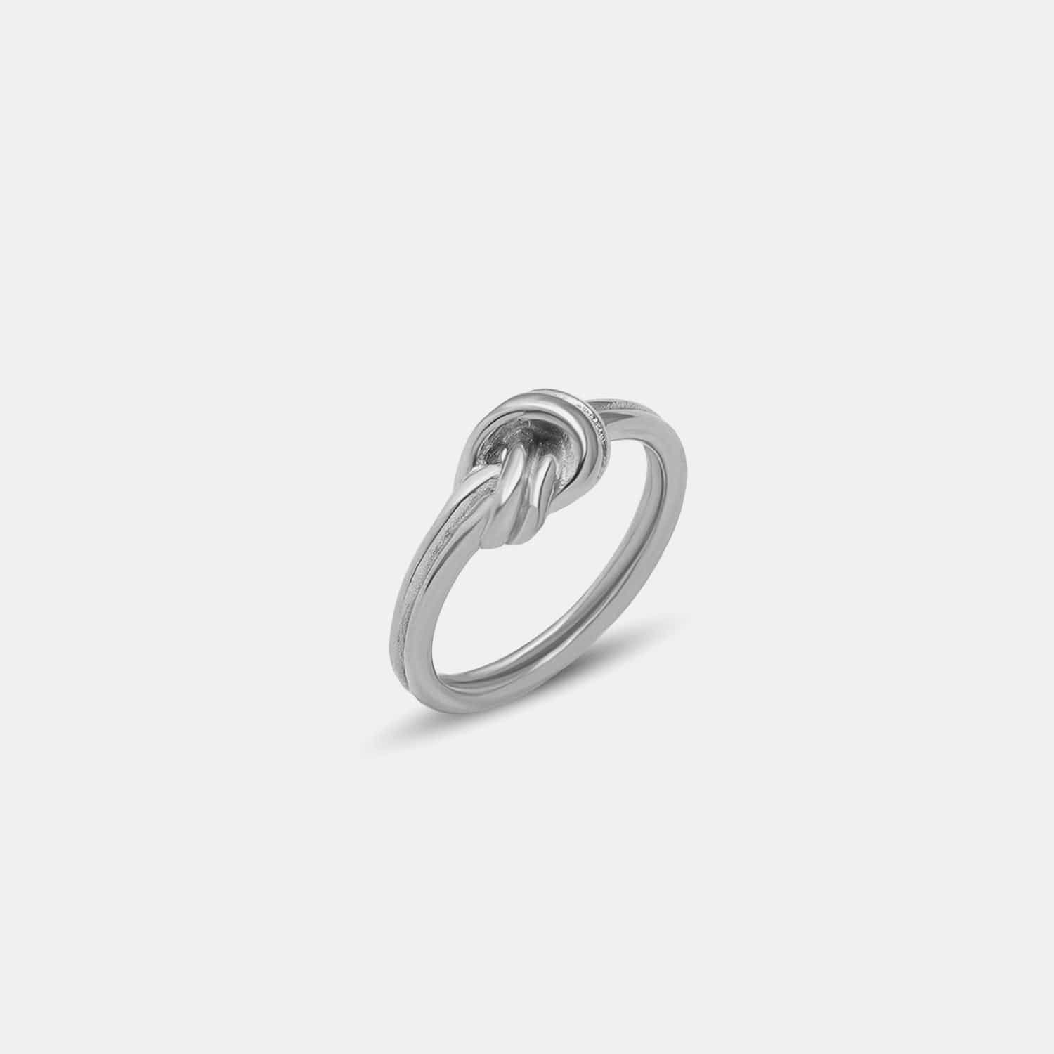 Silver / 6 Titanium Steel Knot Ring