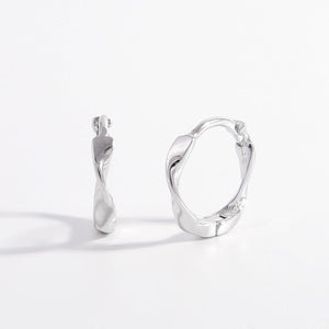 Silver / One Size 925 Sterling Silver Hoop Earrings