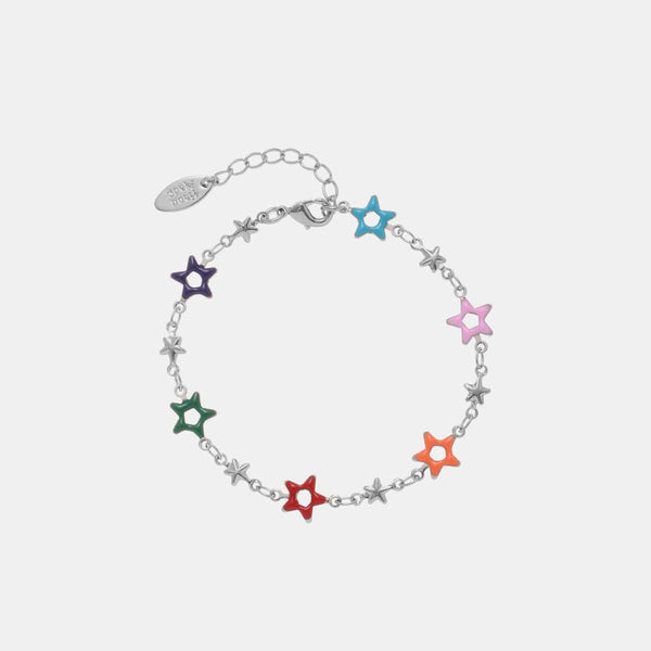 Silver / One Size Copper Drip Oil Star Bracelet