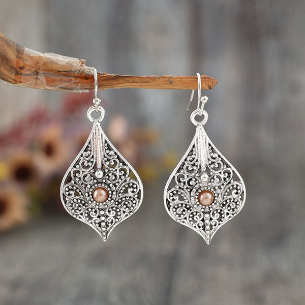 Silver / One Size Silver-Plated Cutout Dangle Earrings