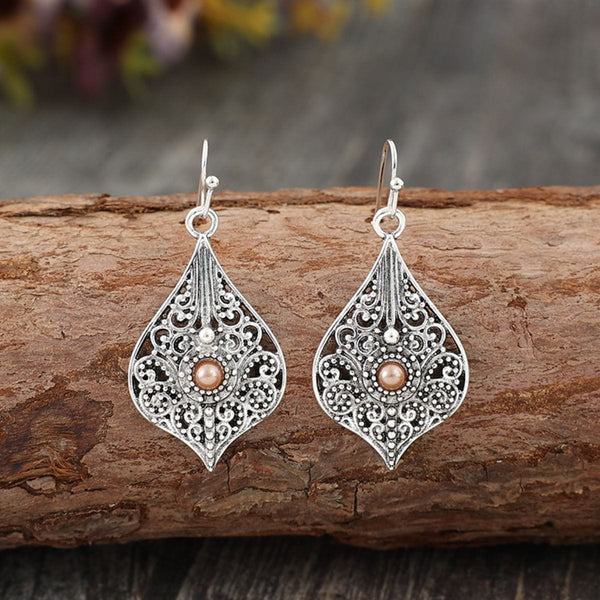 Silver / One Size Silver-Plated Cutout Dangle Earrings