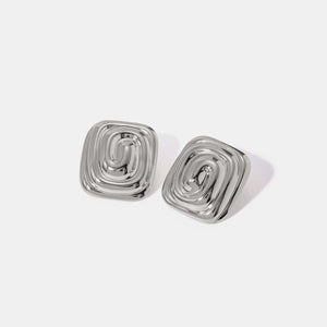 Silver / One Size Stainless Steel Stud Earrings