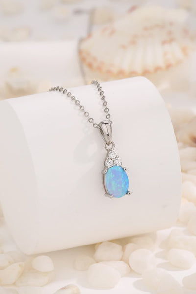 Sky Blue / One Size Find Your Center Opal Pendant Necklace