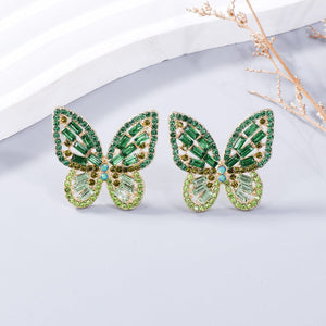 Style B / One Size Alloy Inlaid Rhinestone Butterfly Earrings