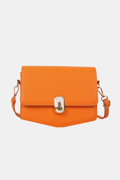 Tangerine / One Size PU Leather Crossbody Bag