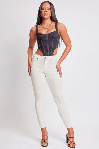 Vanilla Cream / S YMI Jeanswear Hyperstretch Mid-Rise Skinny Jeans