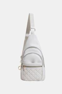 White / One Size PU Leather Sling Bag